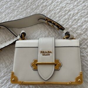 Prada Cream and Gold Crossbody Bag